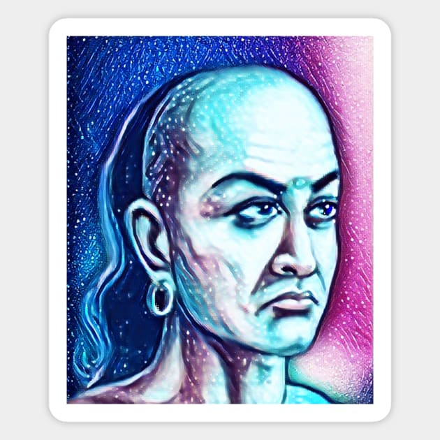 Chanakya Snowy Portrait | Chanakya Artwork 13 Magnet by JustLit